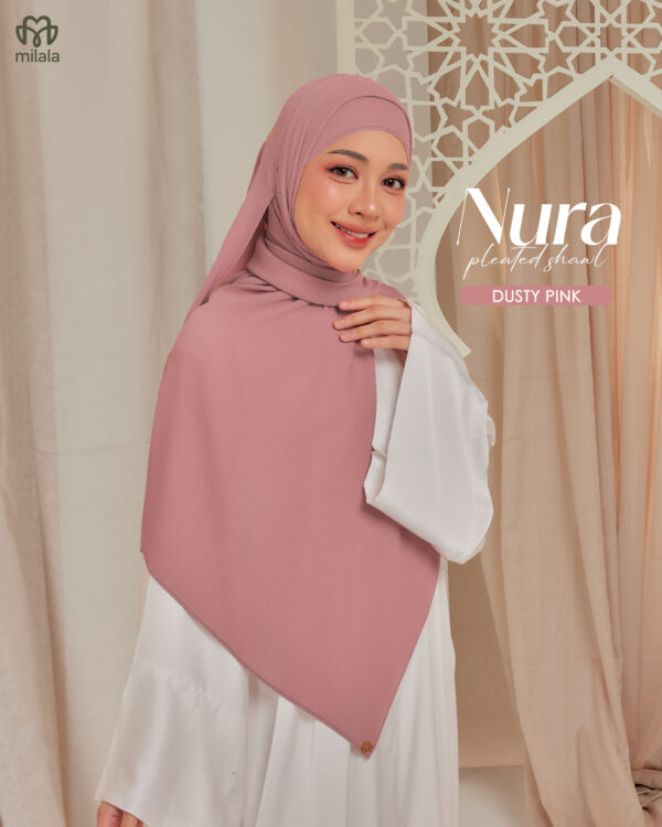 NURA PLEATED SHAWL - DUSTY PINK